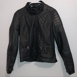 Girls black leather jacket